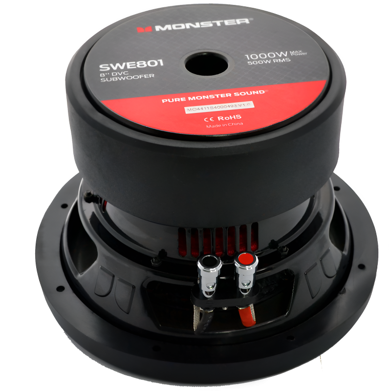 Monster SWE801 8″ 500W RMS Subwoofer DVC 4-Ohm