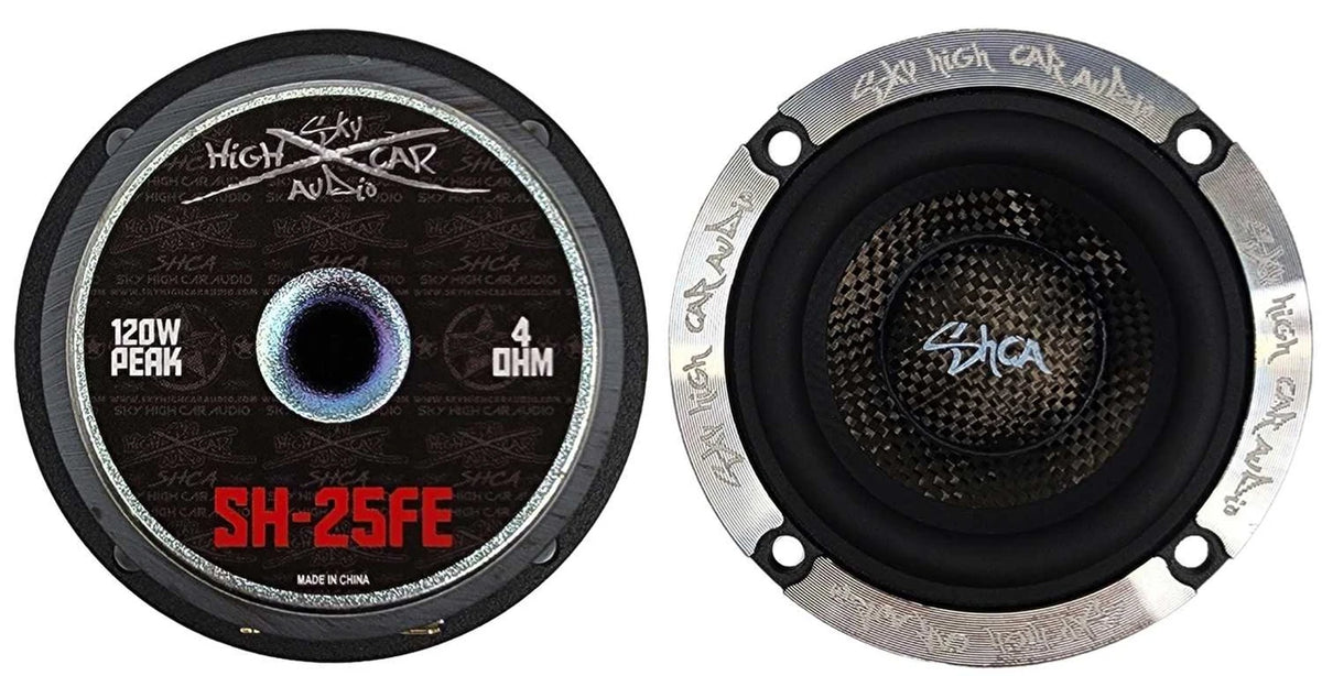 Sky High Car Audio SH-25FE | 2.5-inch Loudspeaker with Carbon Fiber Cone (Pair)