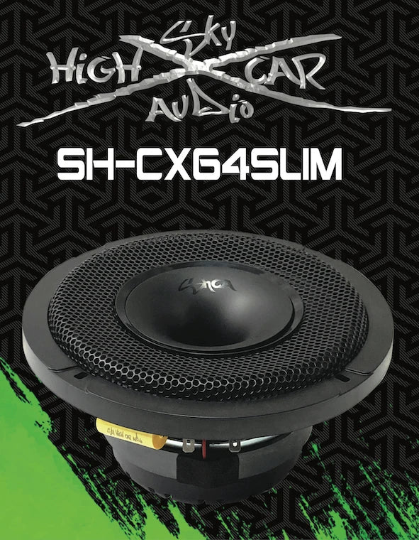 Sky High Car Audio SH-CX64SLIM | 6.5-inch Slim Coaxial Speaker With Compression Driver Horn