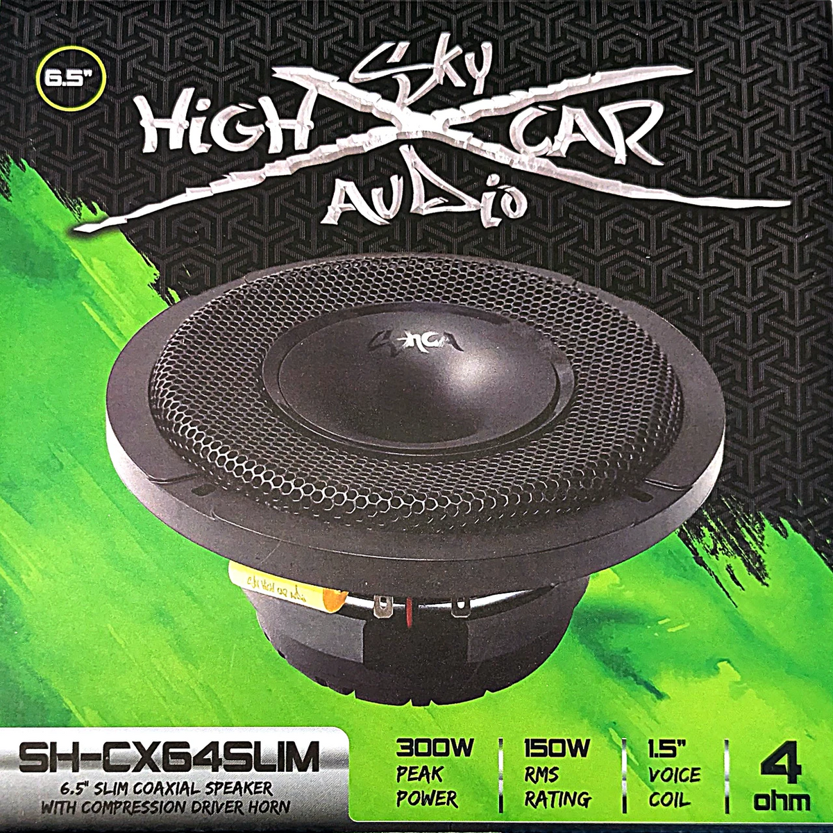 Sky High Car Audio SH-CX64SLIM | 6.5-inch Slim Coaxial Speaker With Compression Driver Horn