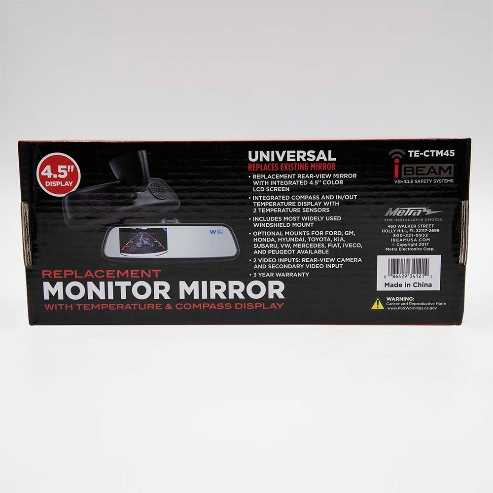 iBEAM TE-CTM45 4.5 Inch Compass/Temp Mirror Monitor