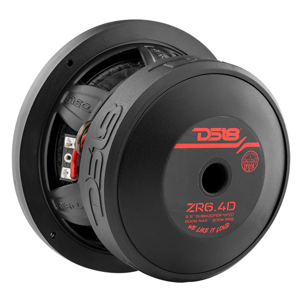 DS18 ZR6.4D 6.5" Car Subwoofer 300 Watts DVC 4-Ohm