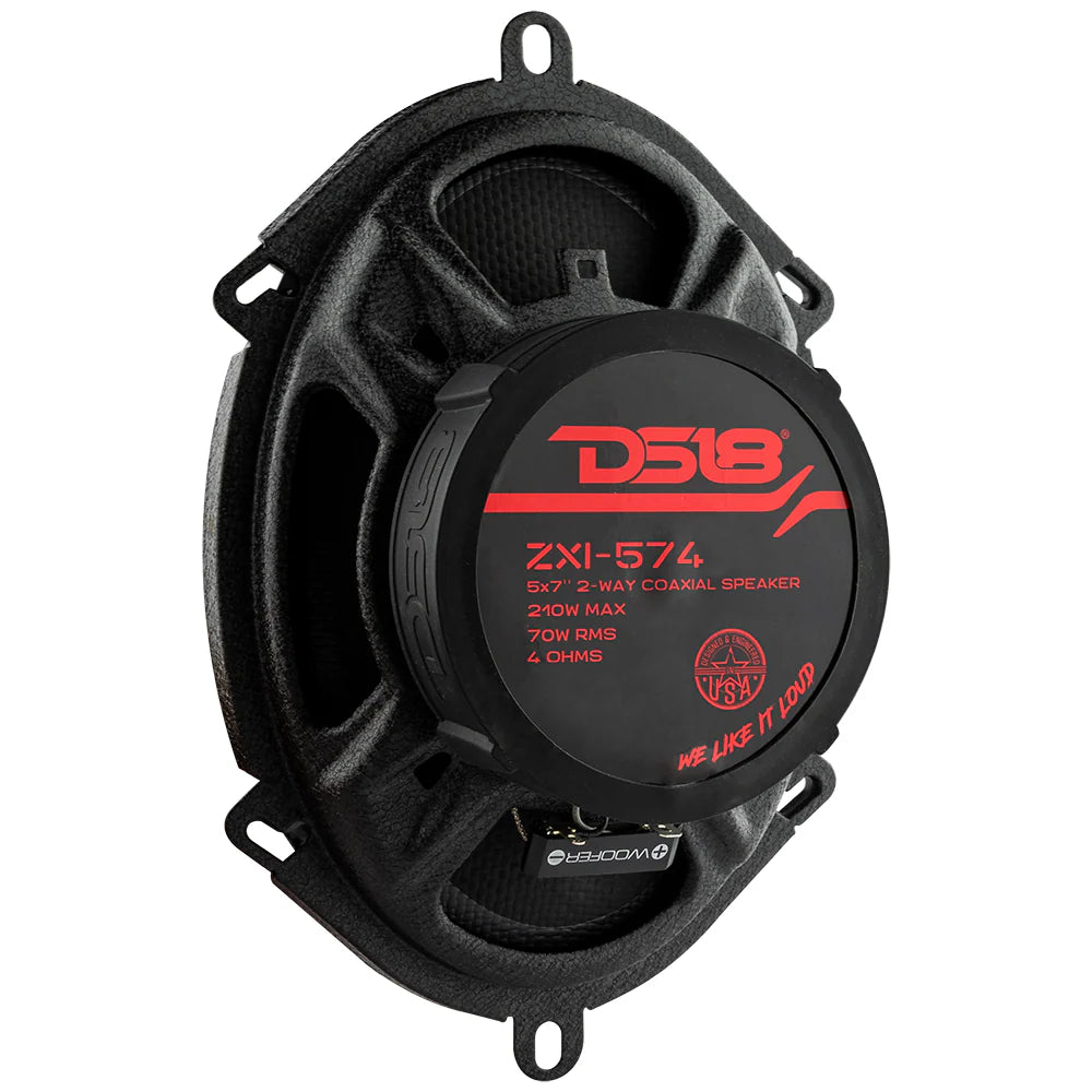 DS18 ZXI-574 5"x7" 2-Way Coaxial Speakers w/ Kevlar Cone (Pair)