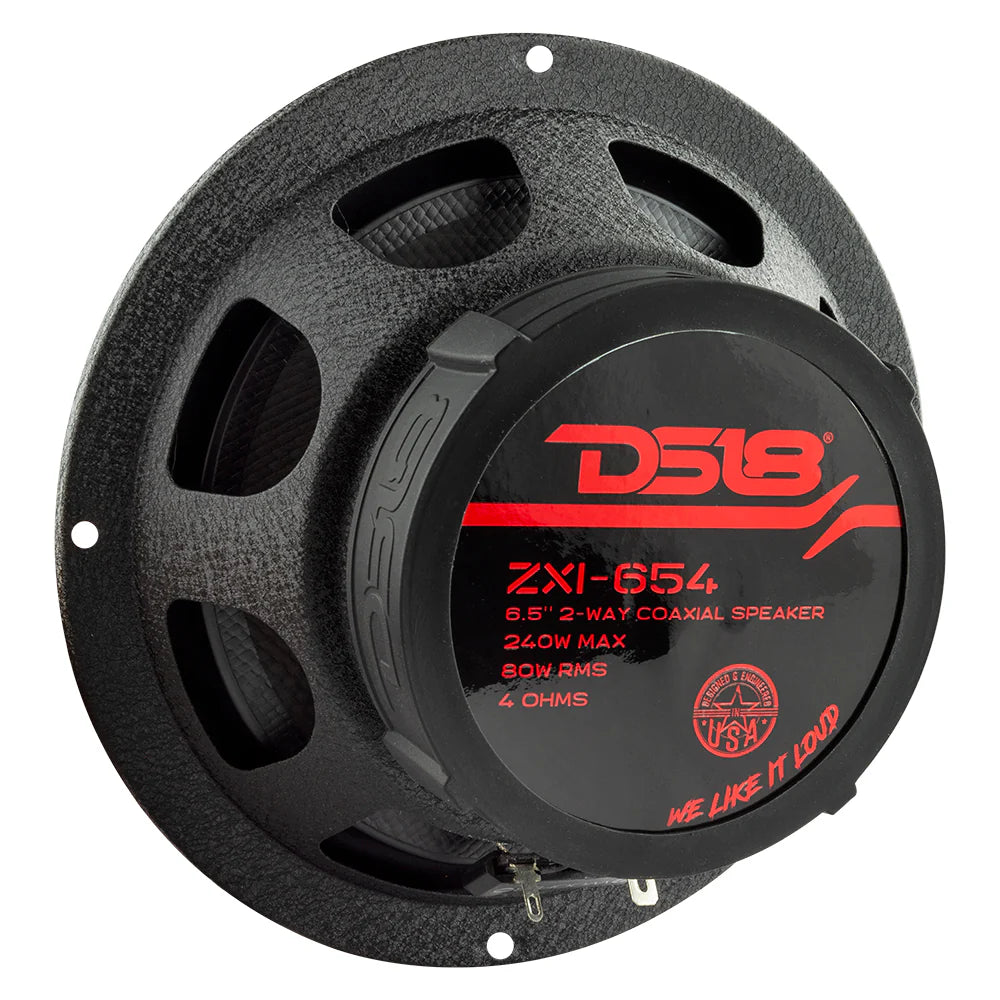 DS18 ZXI-654 6.5" 2-Way Coaxial Speakers w/ Kevlar Cone (Pair)