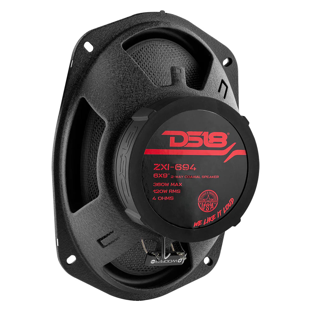 DS18 ZXI-694 6"x9" 2-Way Coaxial Speakers w/ Kevlar Cone (Pair)
