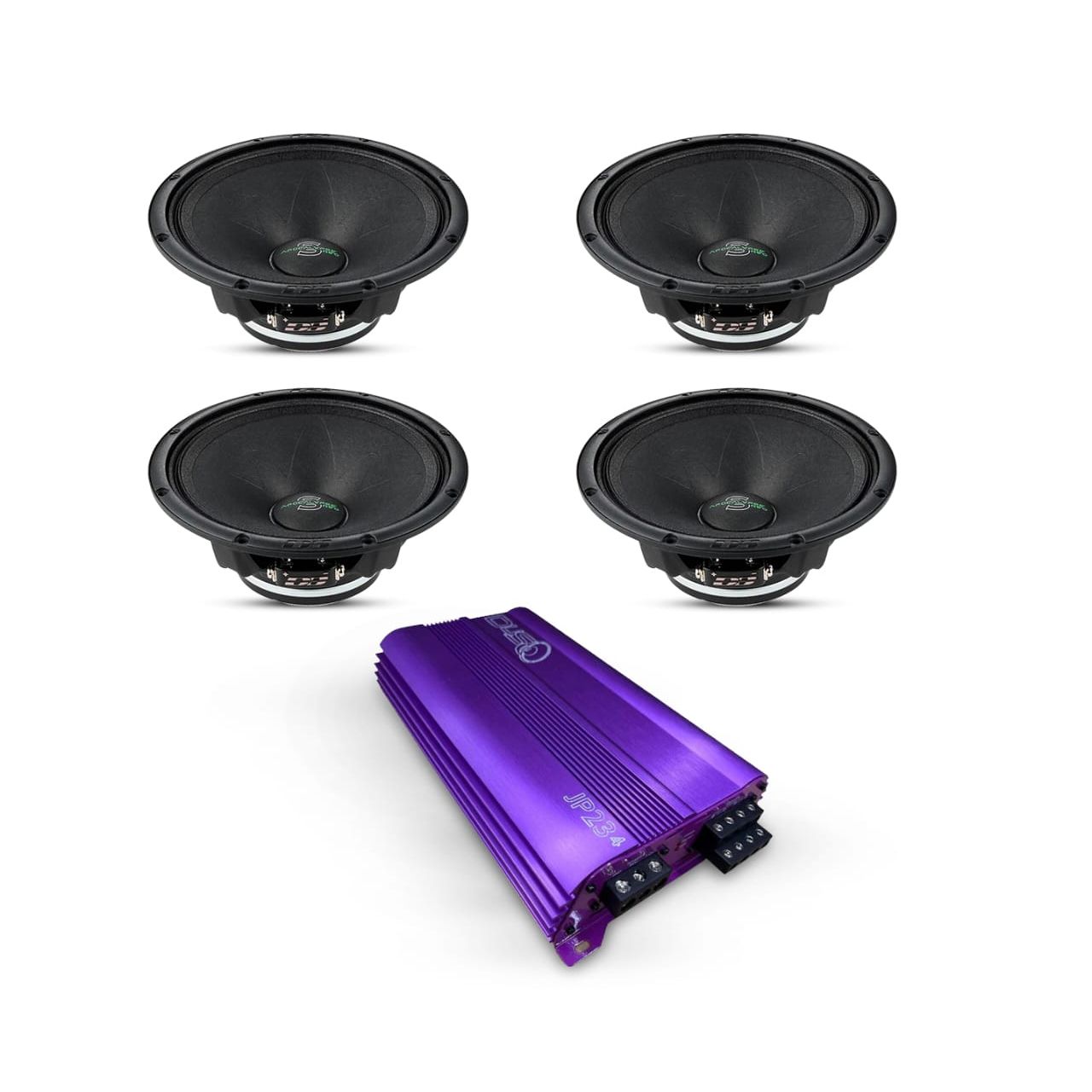 (4) Apocalypse AP-M61SE NEO & (1) JP234 4-Channel Amplifier Combo