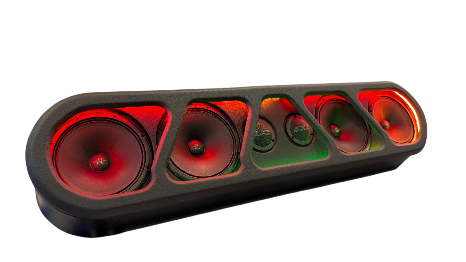 (4) Sylvester Speaker Rack Bundle w/ Beauty Panel & LEDs