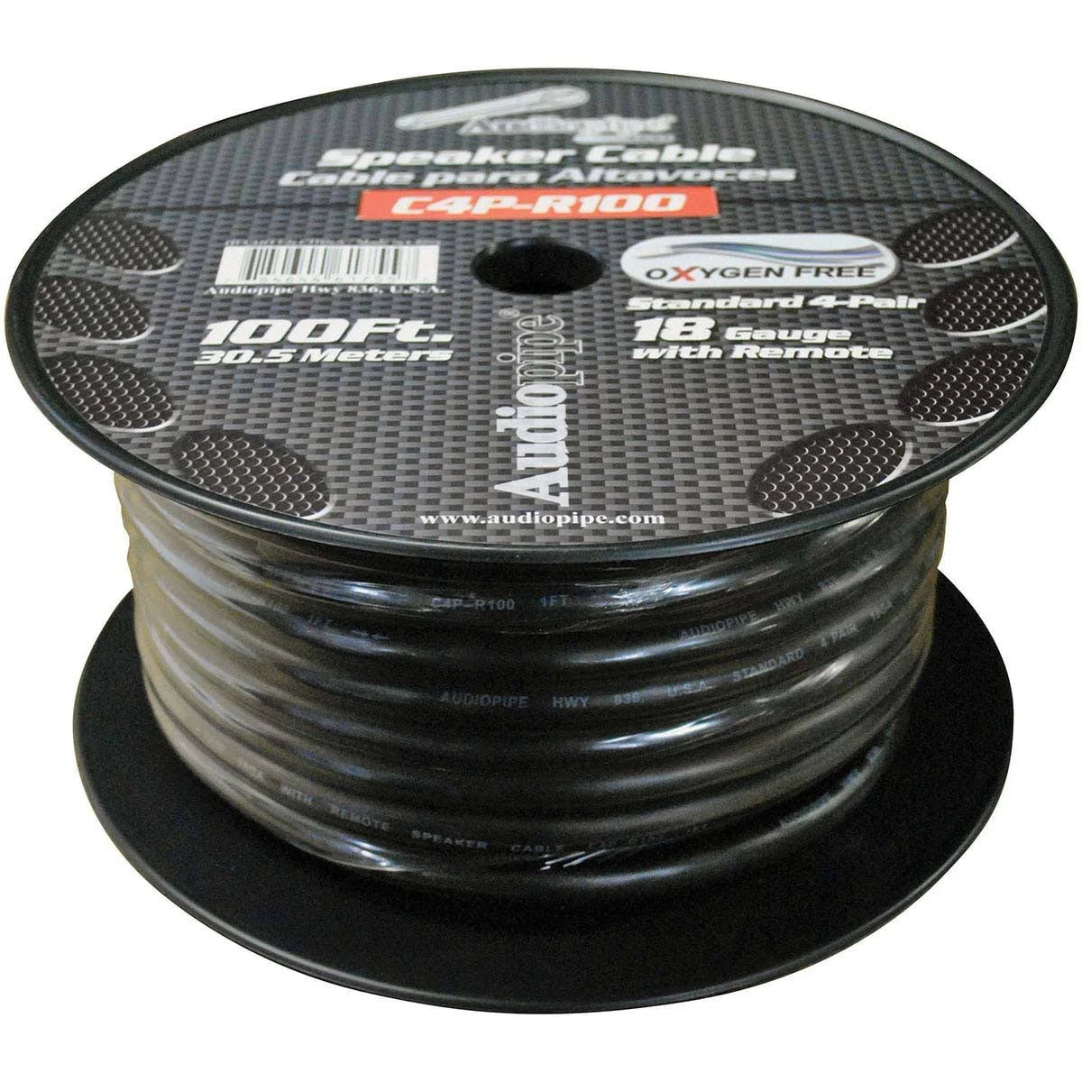 Audiopipe C4P-R-100 Speed Cable 100' 9 Wire; 4 Pr. Speakers + Remote