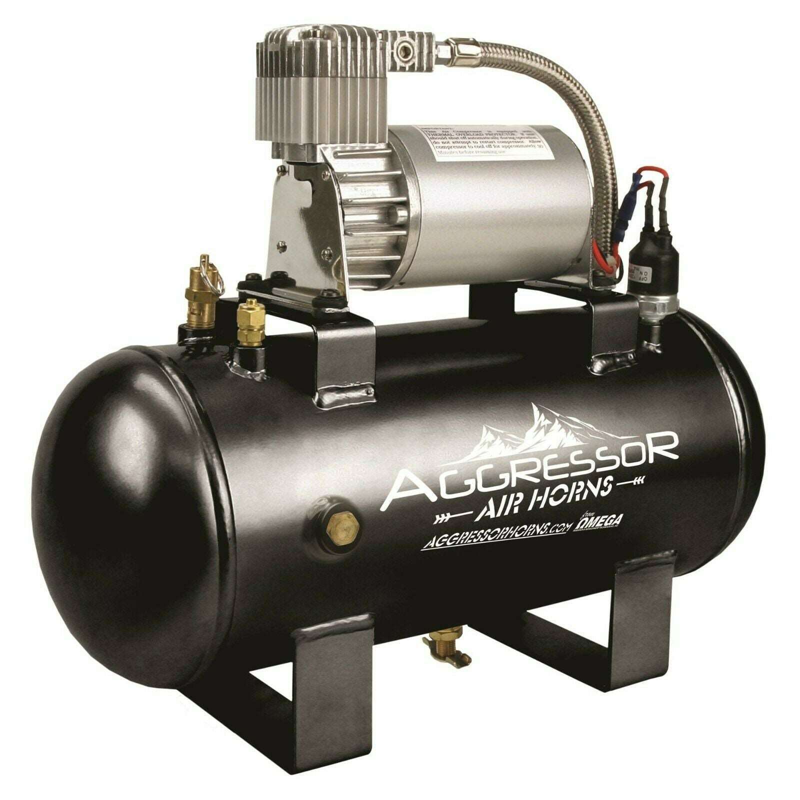 Aggressor Trainhorn 1.5 PSI 3 Tone Steel Black
