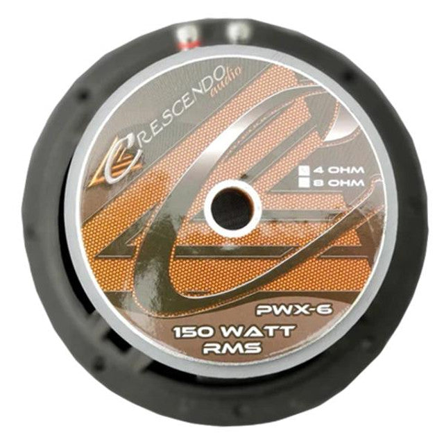 Crescendo Audio PWX-6 6.5" 150W RMS Midbass Speaker 4-Ohm (Single)