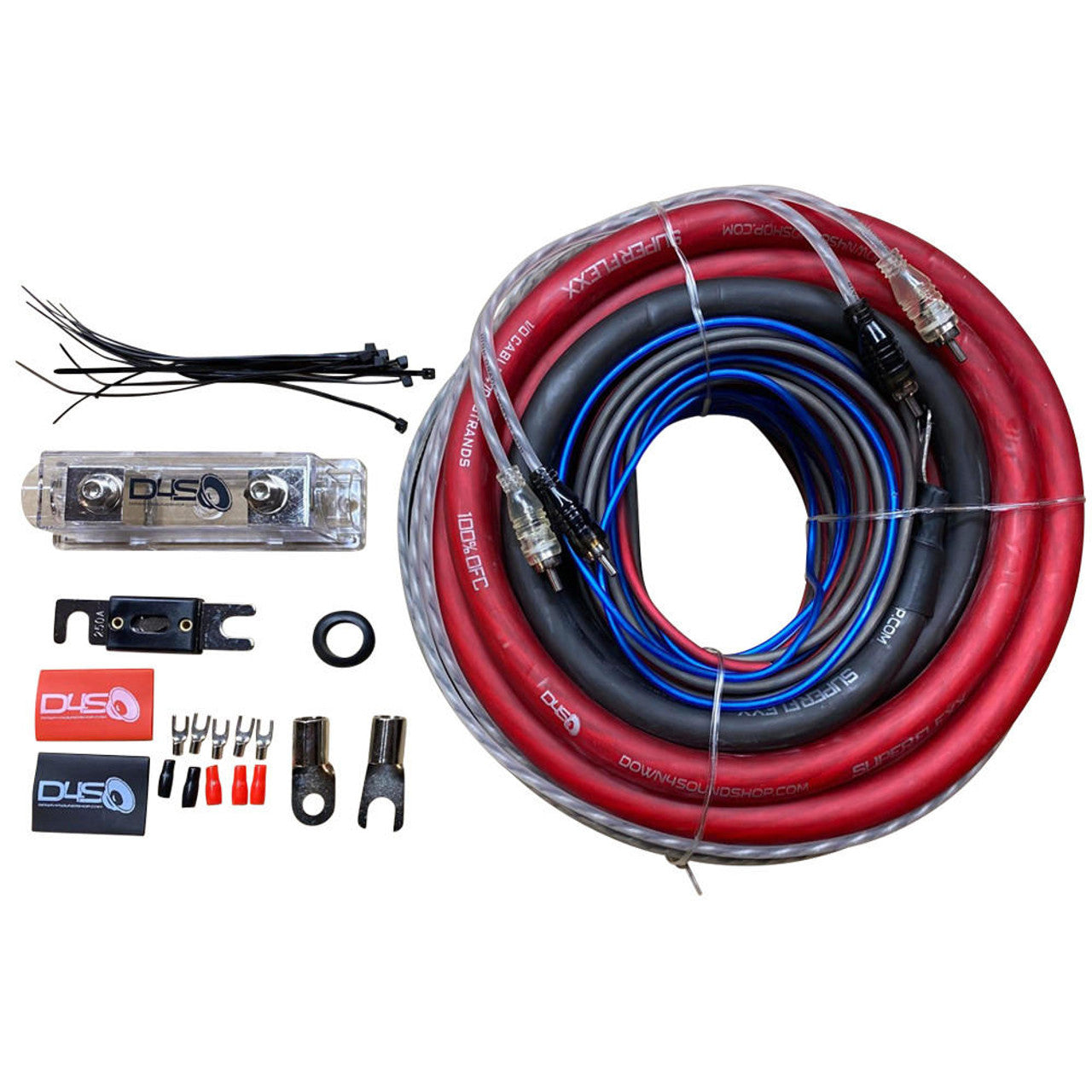 Down4Sound 0G Silver Tinned OFC Copper Amp Kit