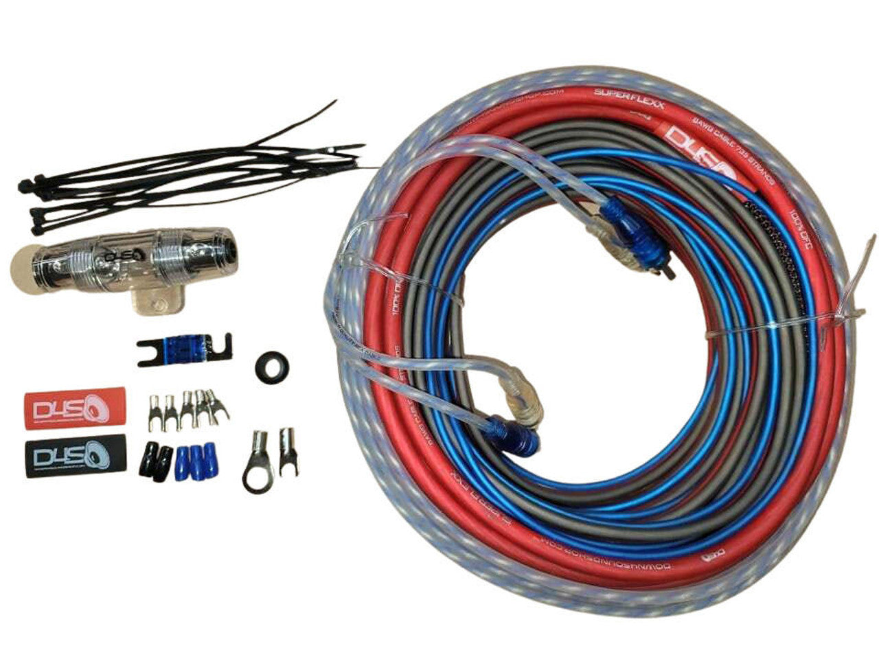 Down4Sound 8 Gauge Silver Tinned OFC Amplifier Install Kit