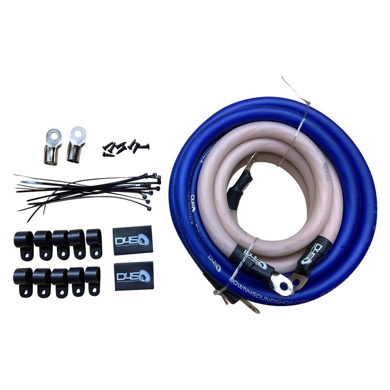 Down4Sound BIG 3 Kit - 0 Gauge Silver Tinned OFC 100% Copper