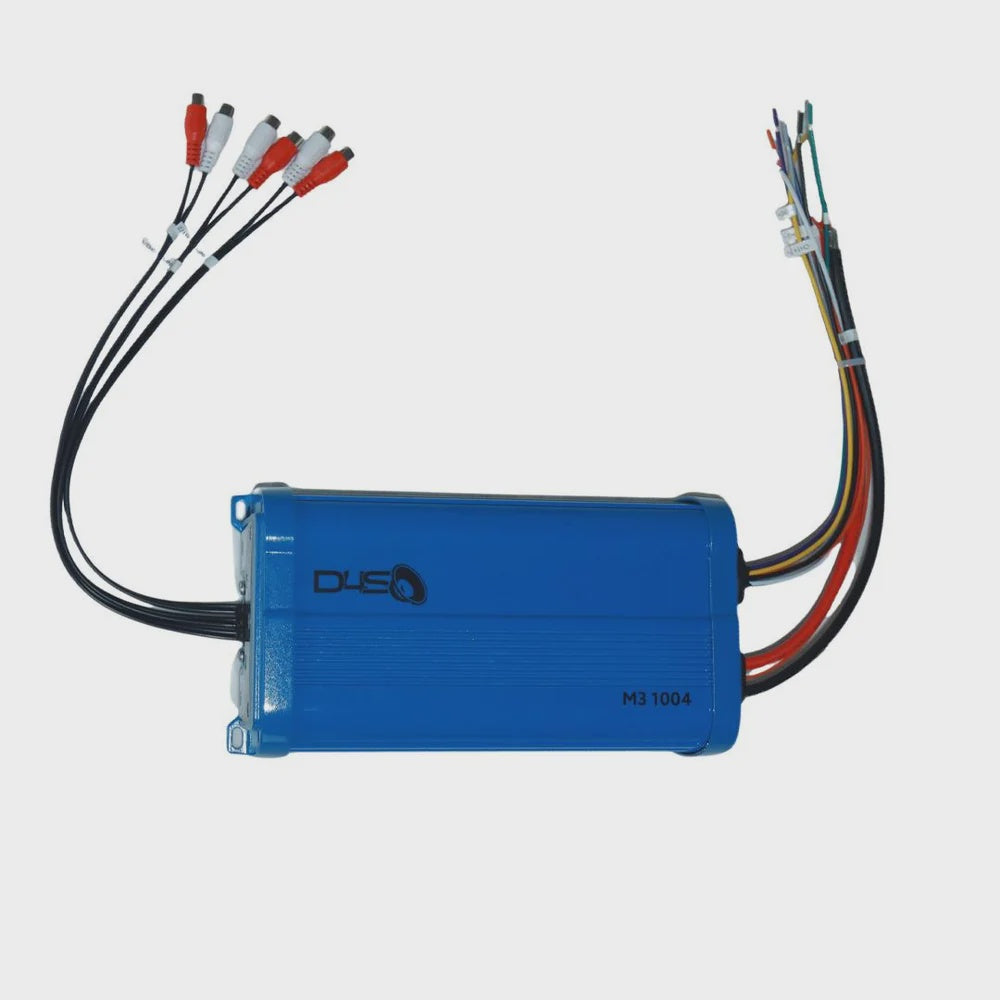 Open Box Down4Sound M3-1004 Blue Glow | 700W RMS Marine 4-Channel Amplifier