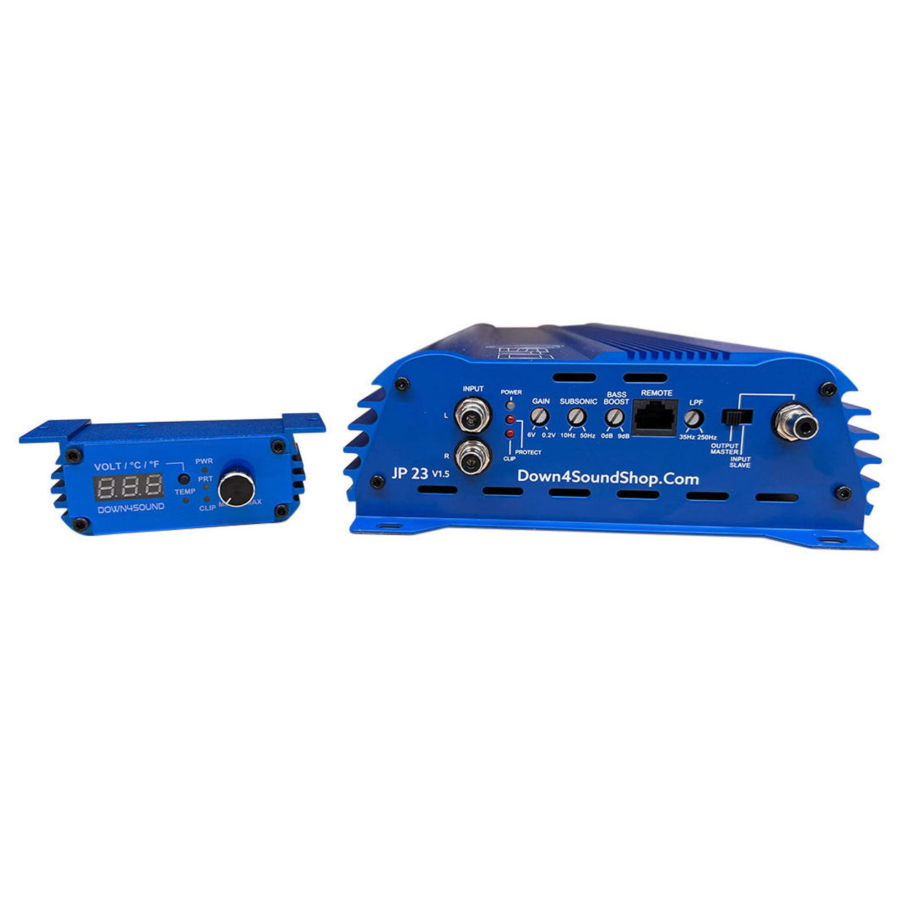 Down4Sound JP23 v1.5 ELITE BLUE Class D 1-Channel Monoblock Car Amplifier 2300 Watts @ 1-Ohm