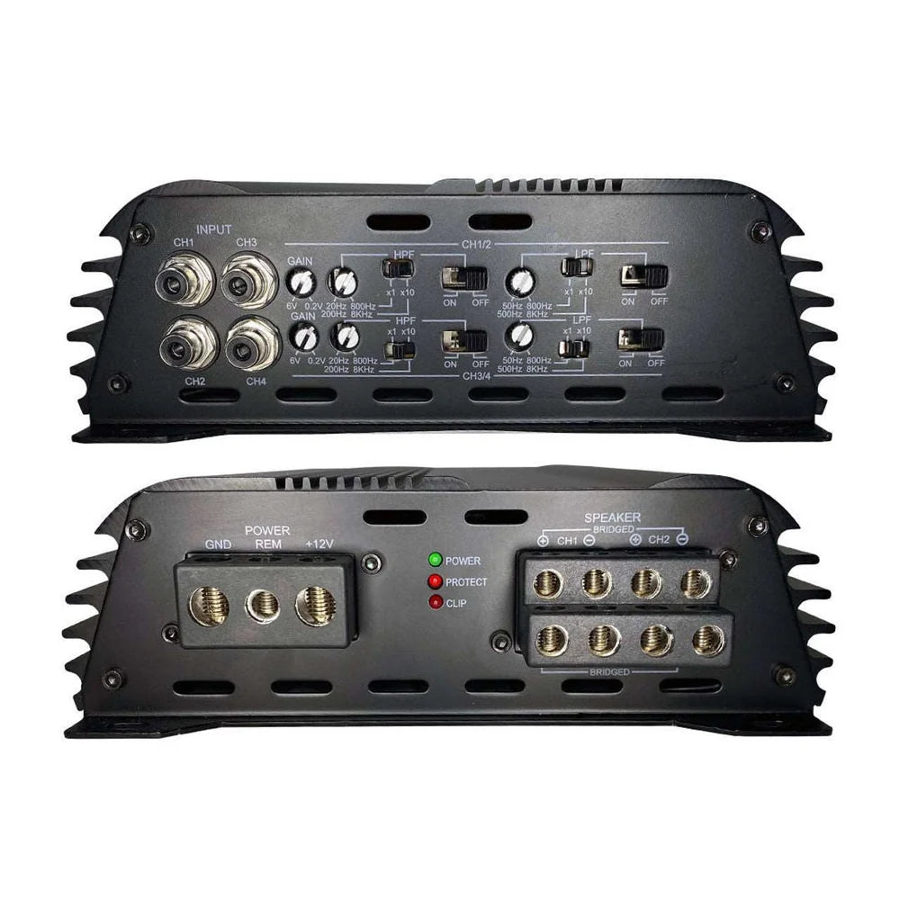 Open Box Down4Sound JP234 Black Gloss 2000W 4-Channel Amplifier