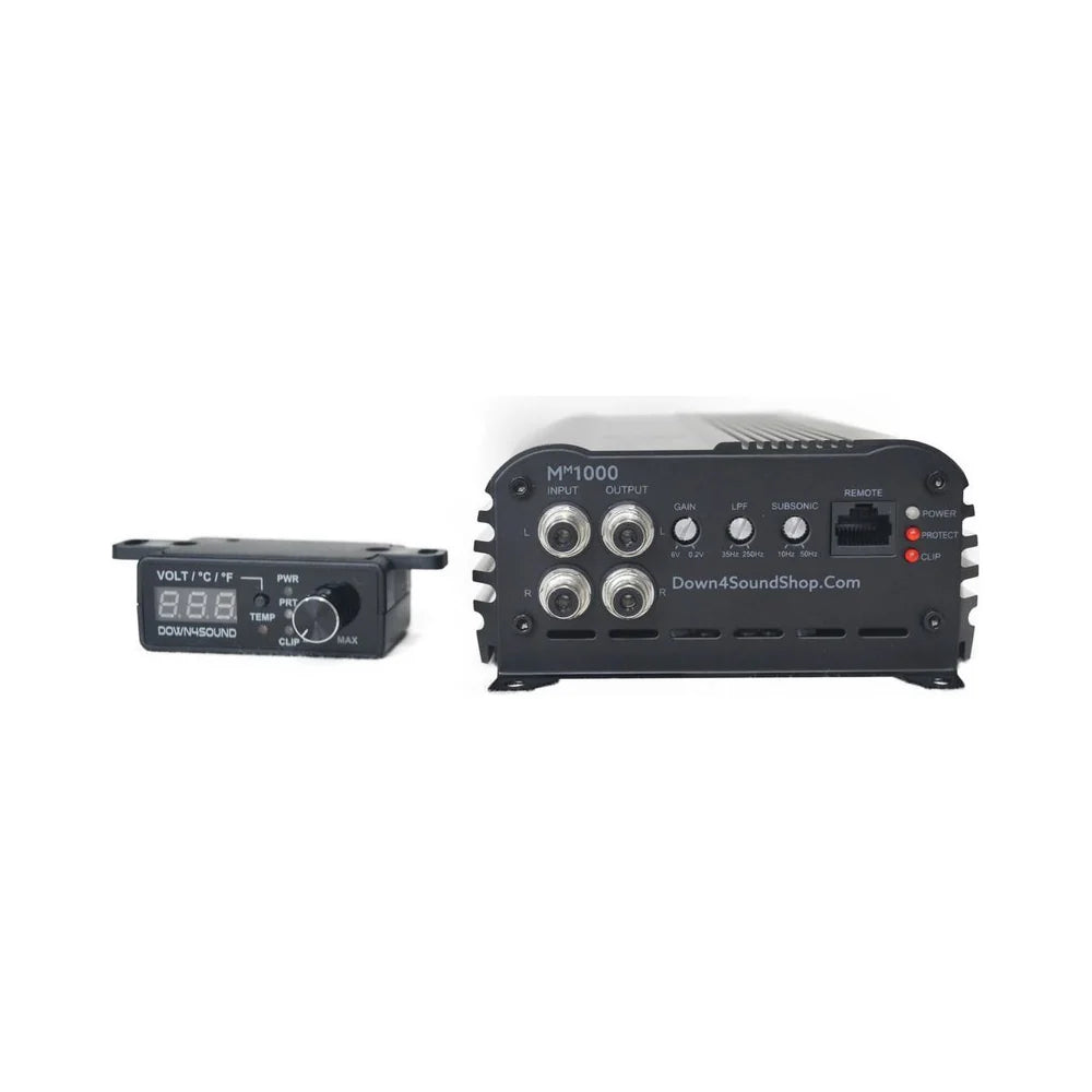 Open Box Down4Sound MM1000 (MINI MAXX) Black Gloss 1000W RMS Mini Monoblock Amplifier