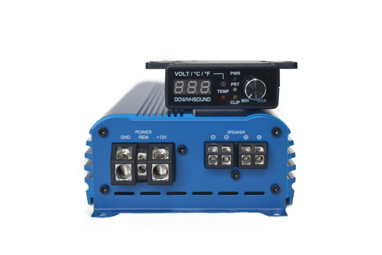 Down4Sound MM1000 (MINI MAXX) BLUE Mini Car Amplifier 1000 Watts @ 1-Ohm