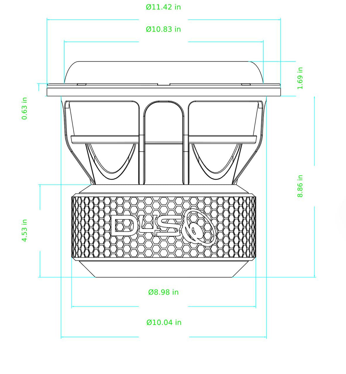 Down4Sound DVX 10" 1700W RMS Subwoofer DVC