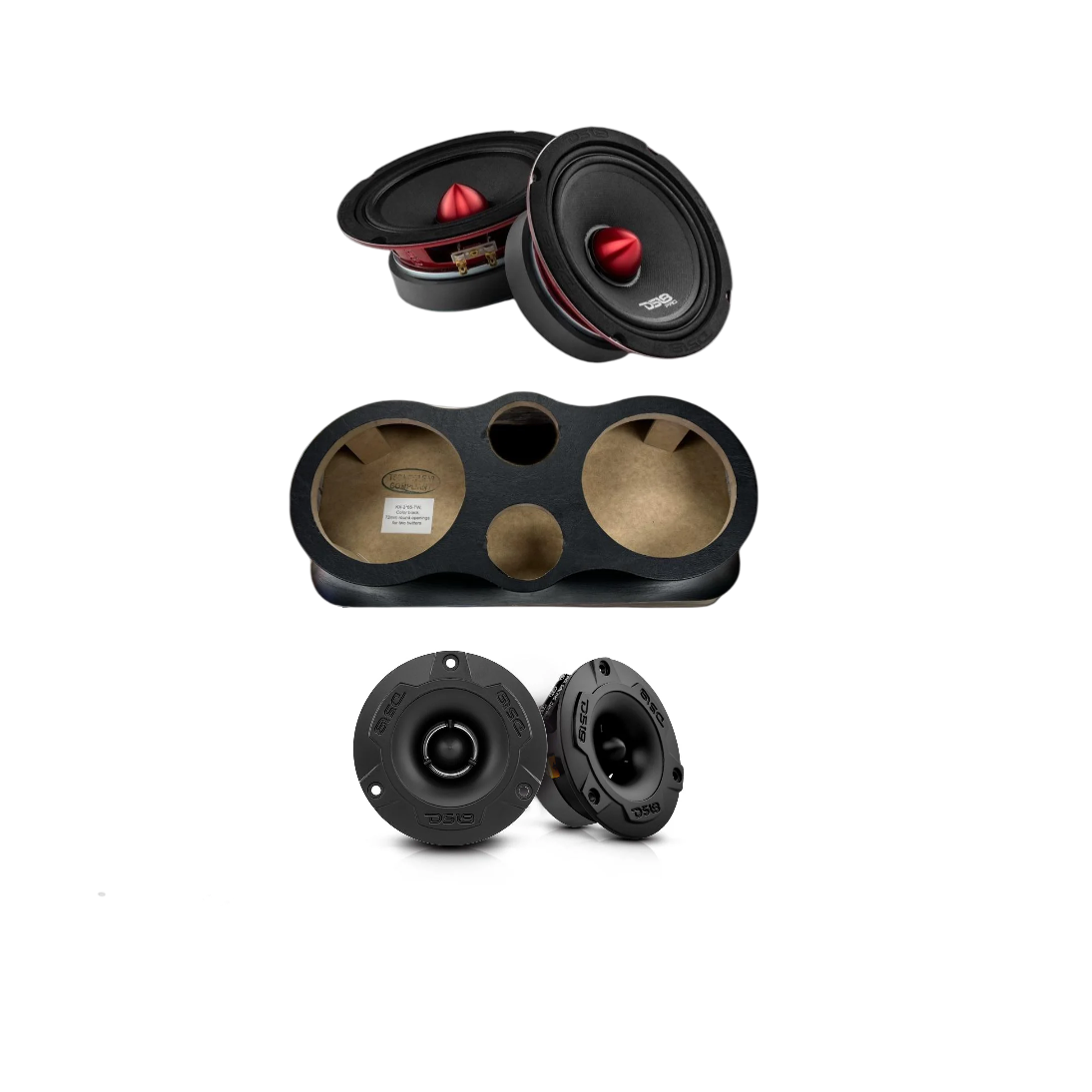 DS18 TT Panel Bundle (2) DS18 PRO-X6.4BM 6.5" (1 Pair) PRO-TWX1/BK