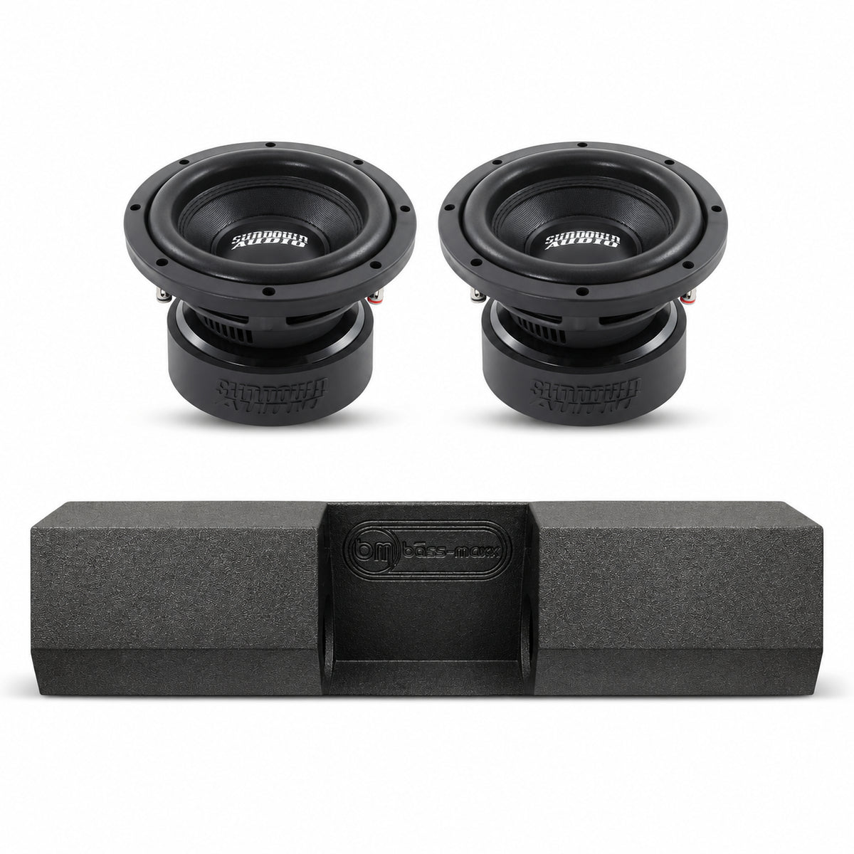 (2) Sundown Audio E8 v.7 & Universal Single Cab Dual 8" Subwoofer Box Combo