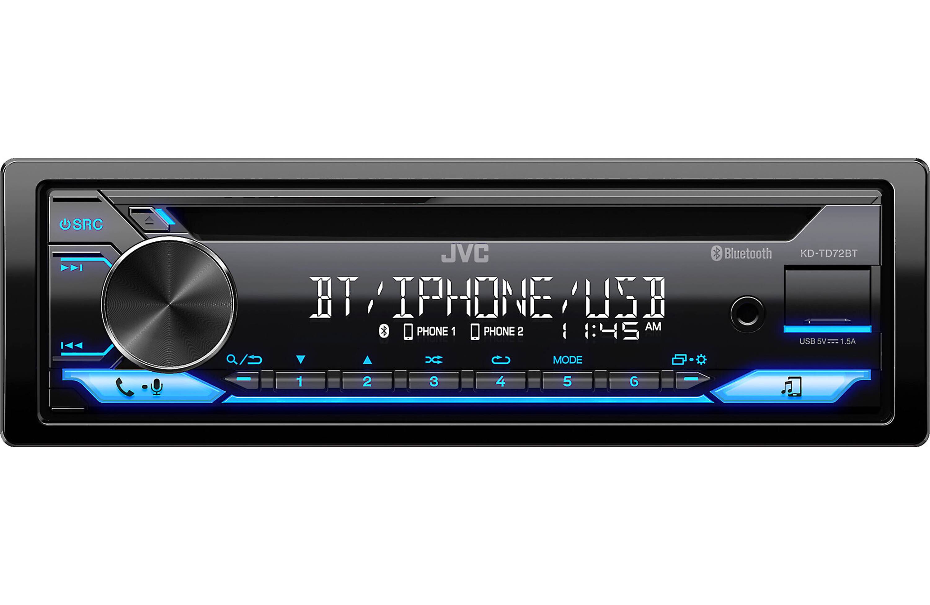 JVC KD-T72BT Single-DIN CD Multimedia Receiver with Bluetooth