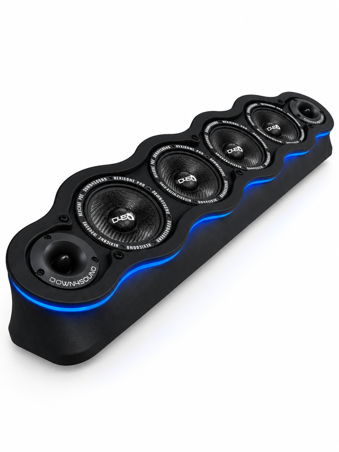 Down4Sound LED Speaker Rack Bundle (4) 6.5" Hexicone (1 Pair) DW1ST