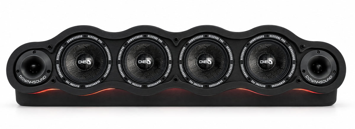 Down4Sound LED Speaker Rack Bundle (4) 6.5" Hexicone (1 Pair) DW1ST