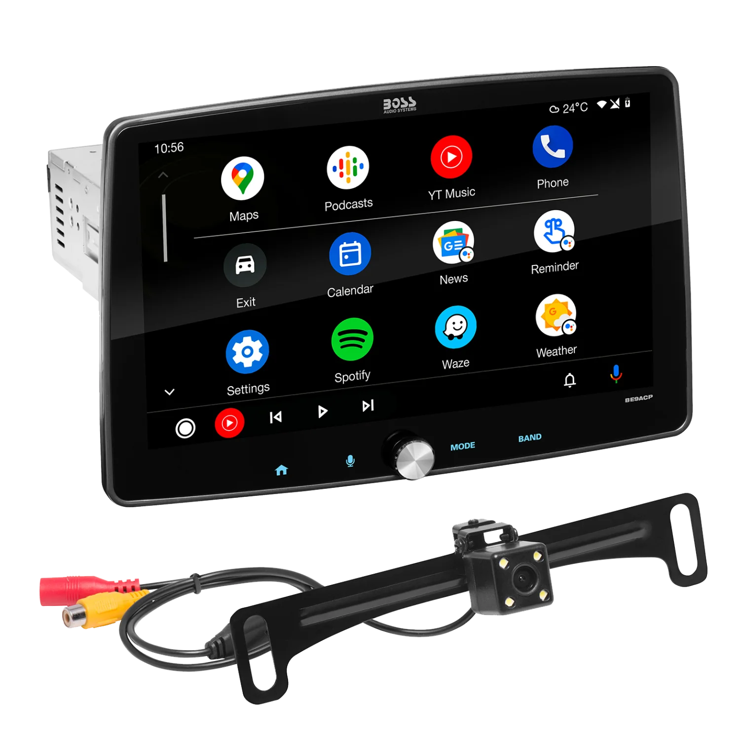 Boss Elite BE9ACP.WXC 9" Single DIN Digital Multimedia Receiver w/ Bluetooth, Wireless Apple CarPlay, Android Auto, and Built-in SiriusXM Ready