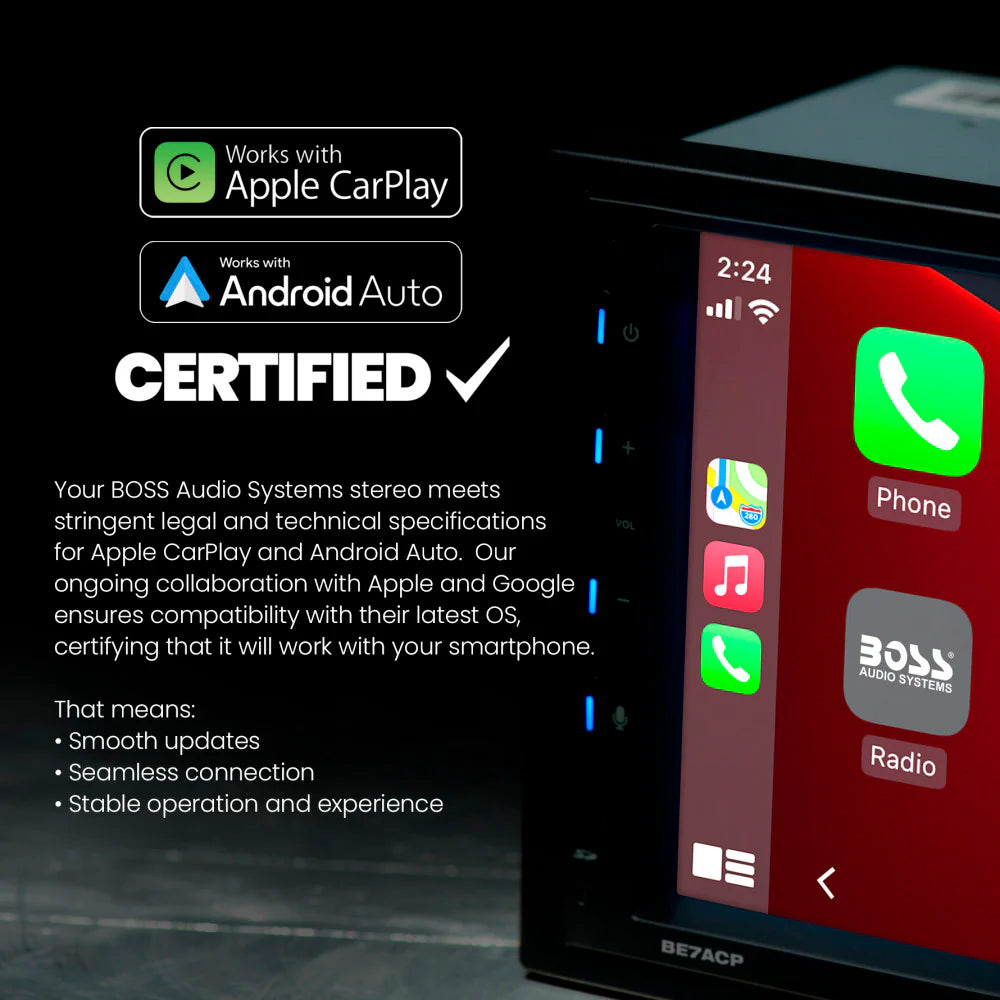 Boss Elite BE9ACP.WX 9" Single Din Touchscreen w/ Wireless Apple Carplay/Android Auto XM Ready