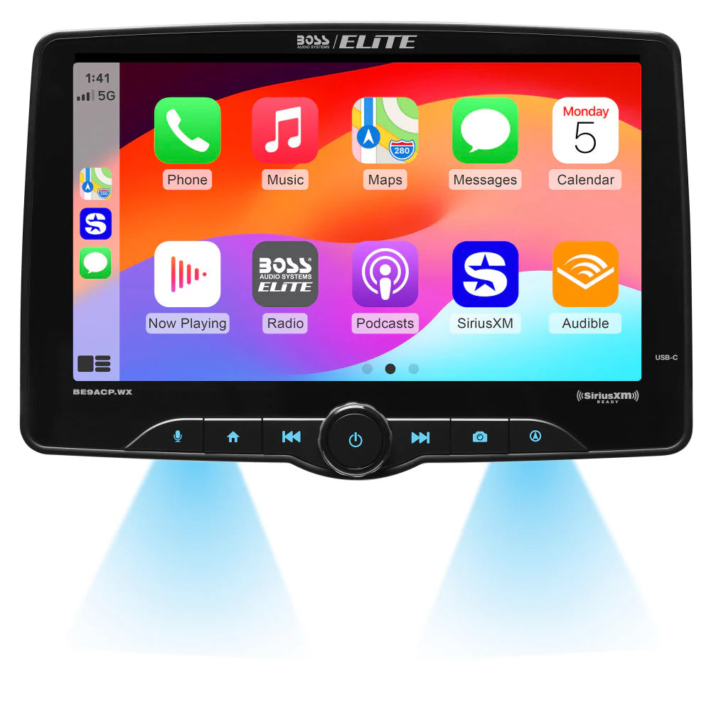 Boss Elite BE9ACP.WX 9" Single Din Touchscreen w/ Wireless Apple Carplay/Android Auto XM Ready