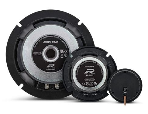 Alpine R2-S653 6.5" 3-Way Component Speakers (Pair)