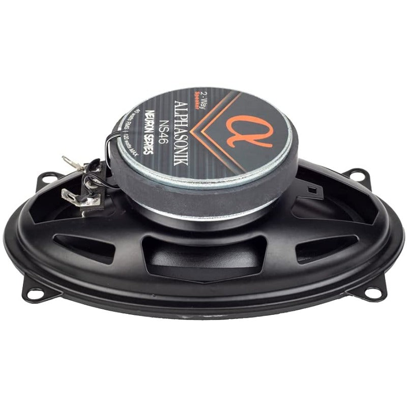 Alphasonik  NS46 | 4"x6" 120W 2-Way Coaxial Car Speakers 3-Ohm (Pair)