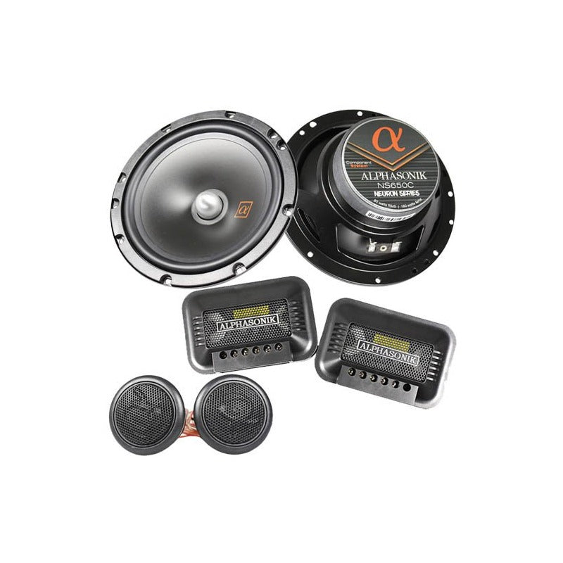 Alphasonik NS650C | 6.5" 180W 2-Way Component Speakers 3-Ohm (Pair)