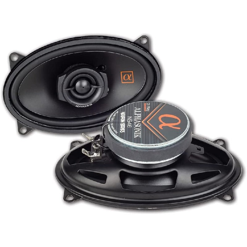 Alphasonik  NS46 | 4"x6" 120W 2-Way Coaxial Car Speakers 3-Ohm (Pair)