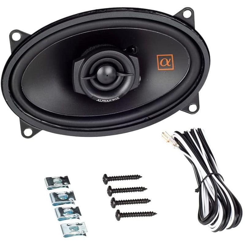 Alphasonik  NS46 | 4"x6" 120W 2-Way Coaxial Car Speakers 3-Ohm (Pair)