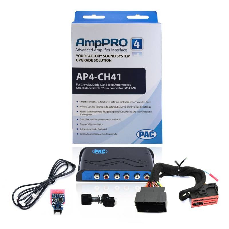 PAC AP4-CH41(R.2) Amplifier Integration Interface for Select 2013-2019 Chrysler, Dodge, Jeep, and Ram Vehicles
