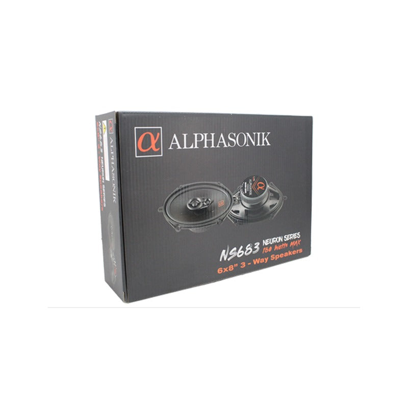 Alphasonik NS683 | 6"x8" 180W 3-Way Coaxial Speakers 3-Ohm (Pair)