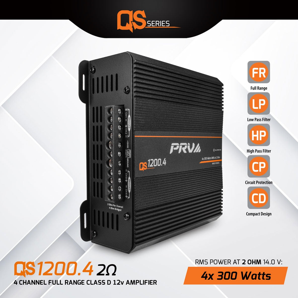 PRV Audio QS1200.4 | 4-Channel Class D Amplifier 2-Ohm