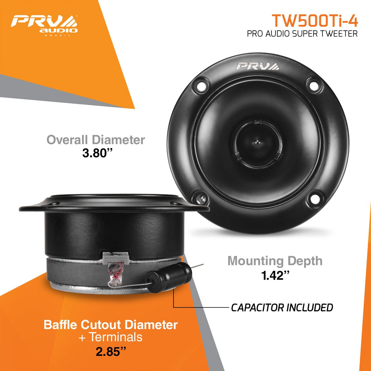PRV Audio TW500Ti-4 Shallow Bullet Tweeters (Pair)