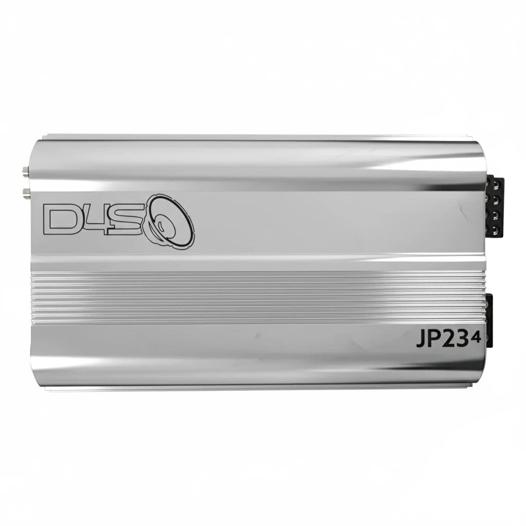 Down4Sound JP234 Chrome 2000W RMS 4-Channel Amplifier (Moon Car Stereo Exclusive)