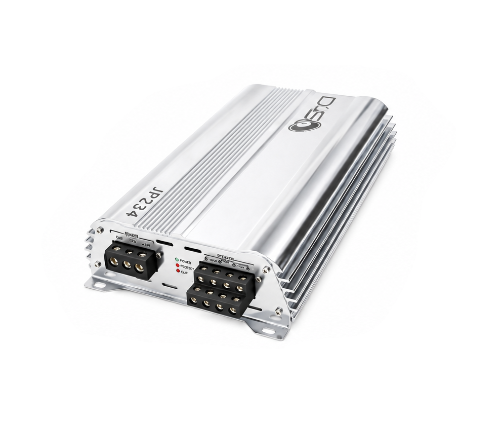 Down4Sound JP234 Chrome 2000W RMS 4-Channel Amplifier (Moon Car Stereo Exclusive)