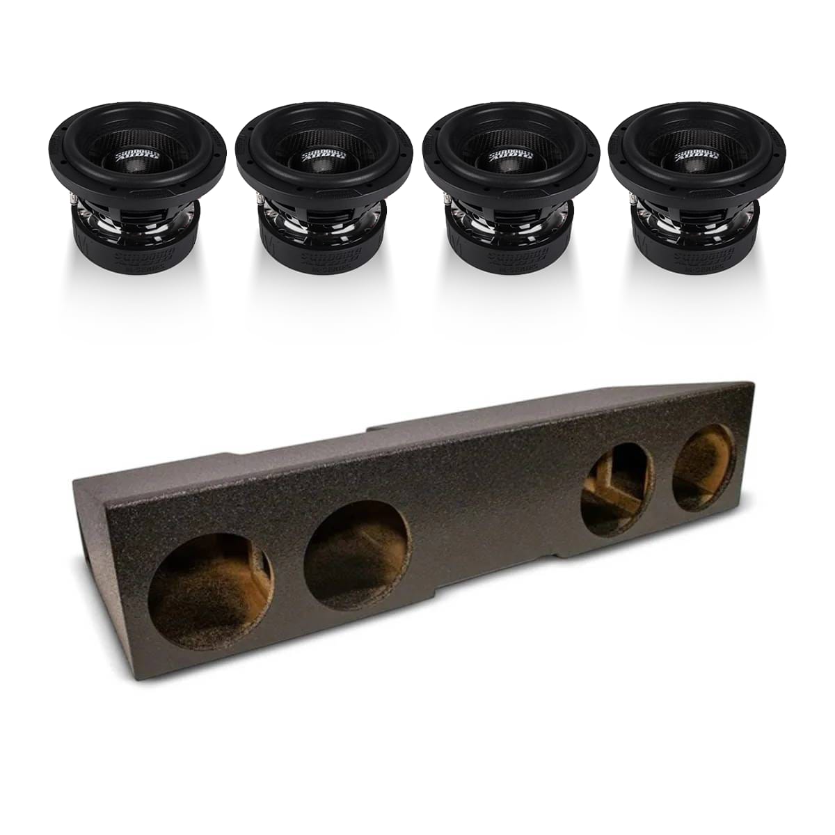 (4) Sundown Audio M8 & Chevy Crew Cab 19-25 Quad 8" Subwoofer Box Combo