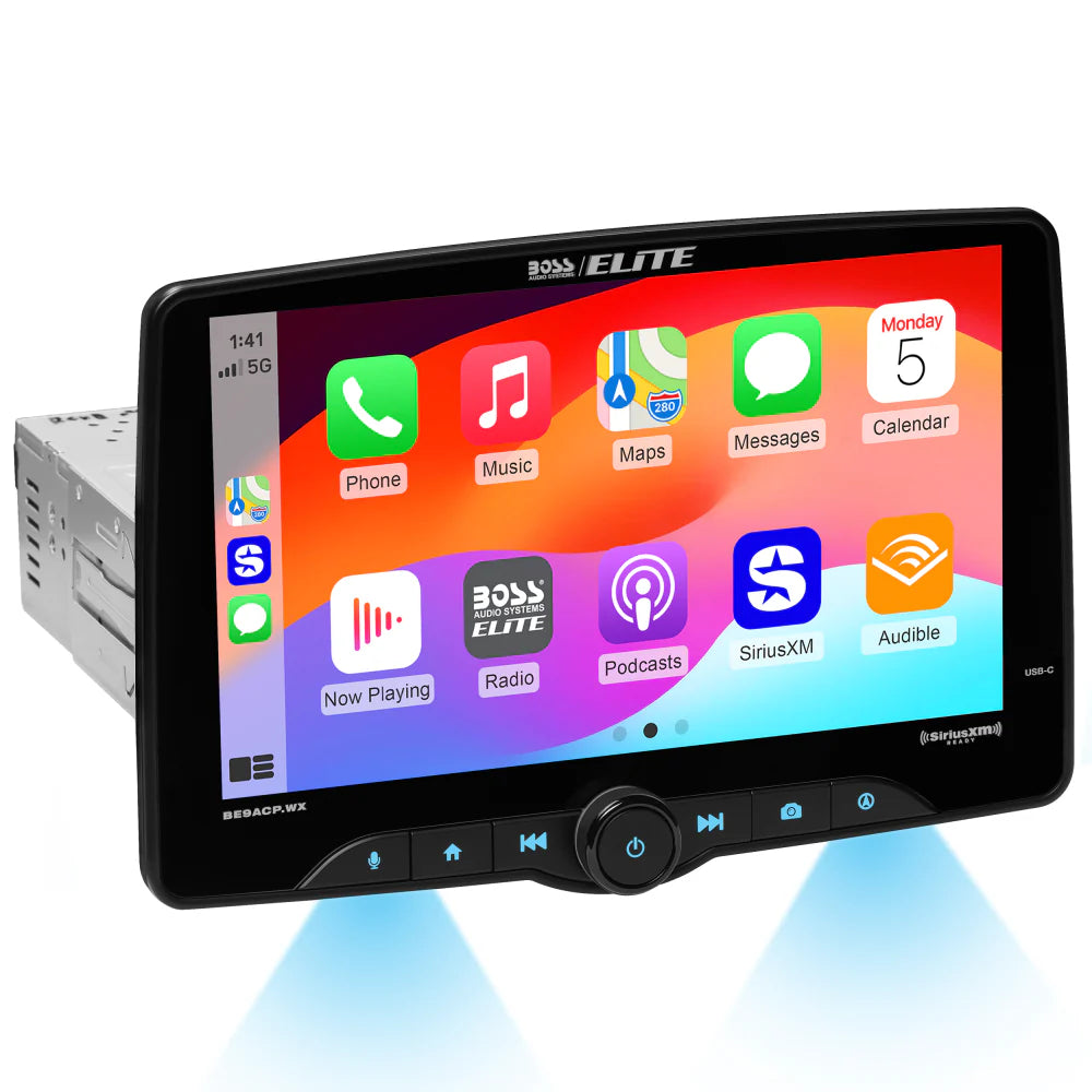 Boss Elite BE9ACP.WX 9" Single Din Touchscreen w/ Wireless Apple Carplay/Android Auto XM Ready