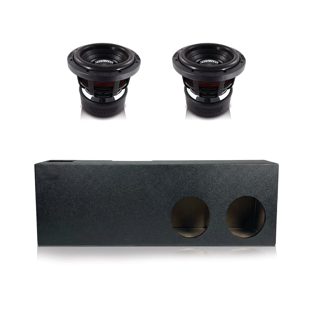 (2) Sundown X8 v4 & Dodge Ram Mega Cab 06-24 Dual 8" Subwoofer Box Combo