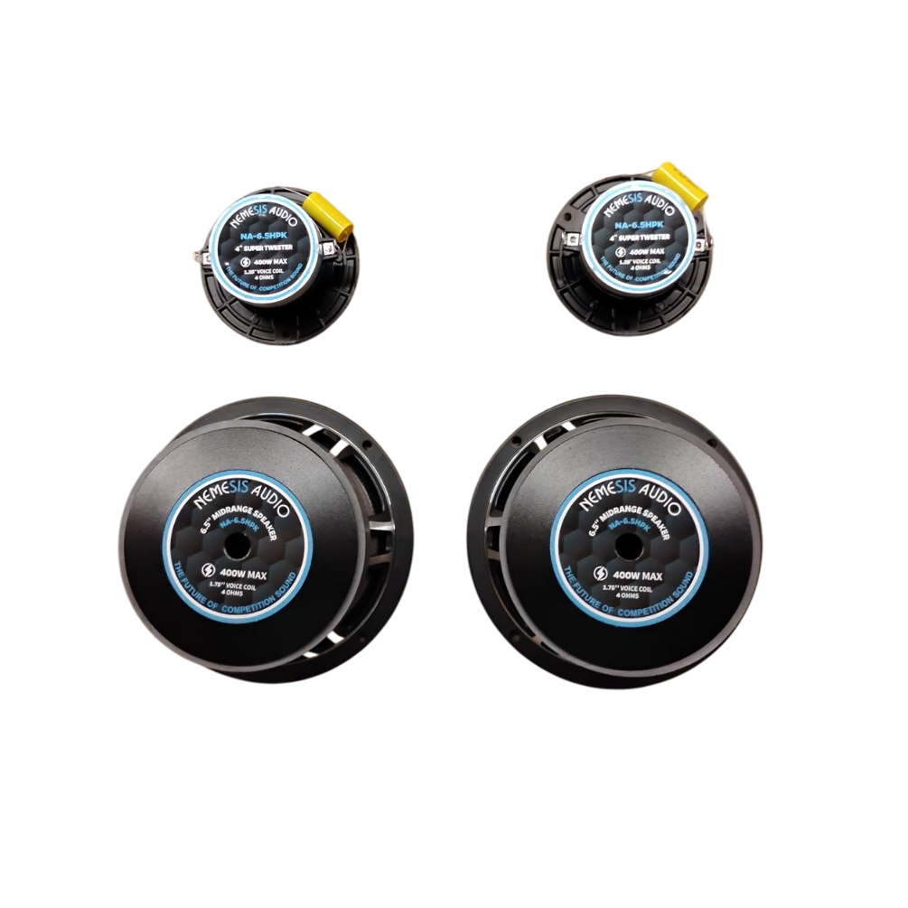 Nemesis Audio NA-6.5HPK 6.5" Midrange Speakers & Pro Tweeters Bundle