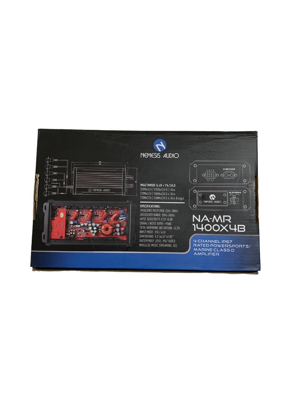 Nemesis Audio NA-MR1400X4B 4-Channel Marine Powersports Class D Amplifier 700 Watts