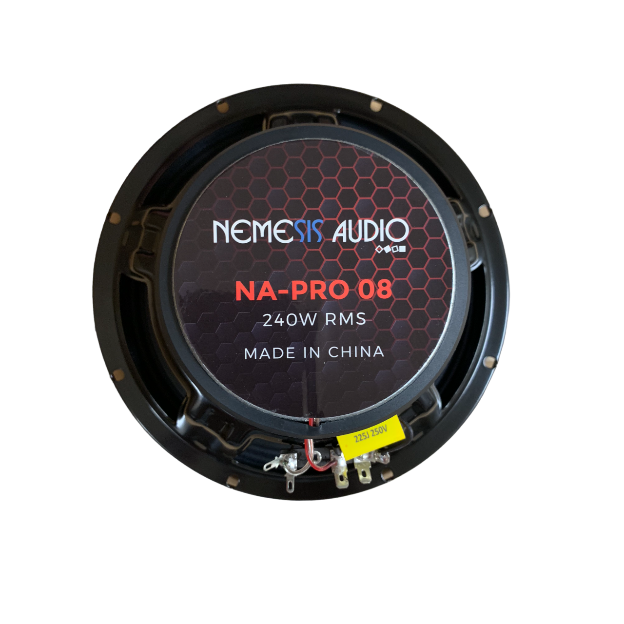 Nemesis Audio NA-PRO08 8" Midrange Loudspeaker with Built-in Bullet Tweeter 240 Watts 4-Ohm (Single)