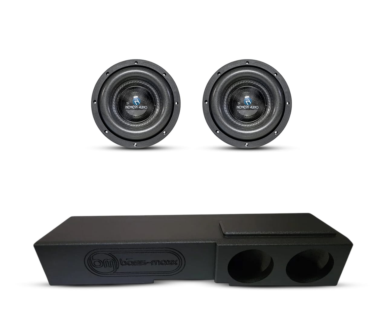(2) Nemesis Audio NA8H v.3 8" & Chevy Crew Cab 07-18 Dual 8" Subwoofer Box Combo