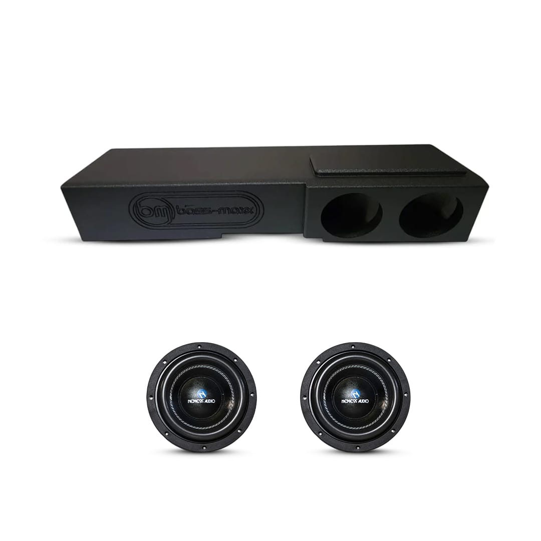 (2) Nemesis Audio NA-8M 8" 700W RMS & Chevy Crew Cab 07-18 Dual 8" Subwoofer Box Combo